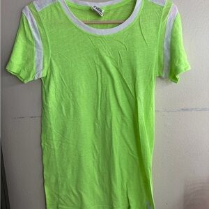 Lime VS PINK Green Short Sleeve Top